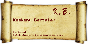 Keskeny Bertalan névjegykártya